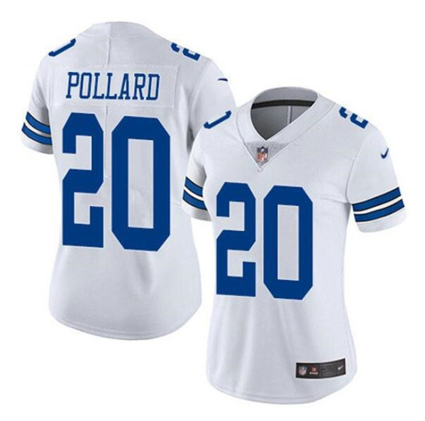 Women's Dallas Cowboys #20 Tony Pollard White Vapor Untouchable Limited Football Stitched Jersey(Run Small)